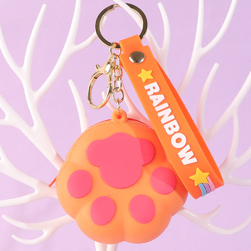 Llavero de monedera de monedas de monedas de gato de silicona de silicona al por mayor